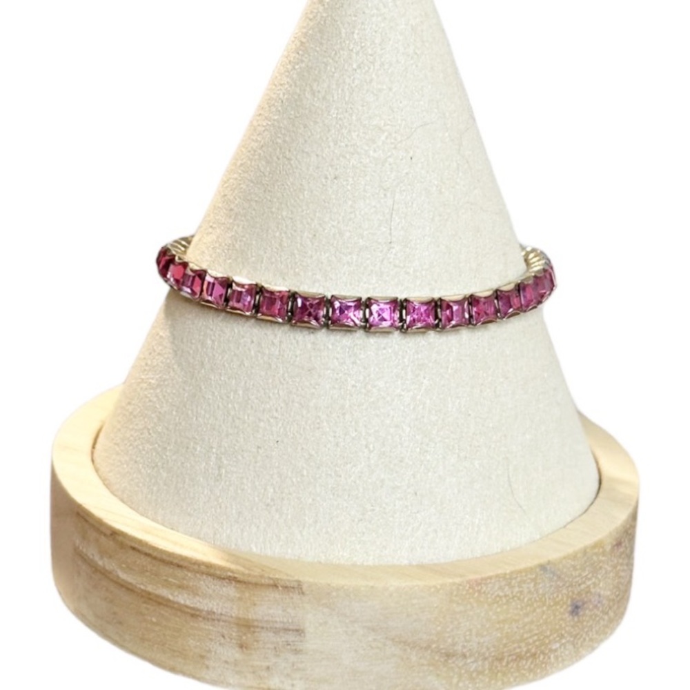 Vintage Barbie Pink Rhinestone Tennis Bracelet